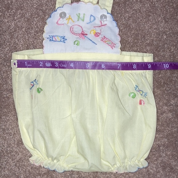 Vintage Mayfair 0/3 months candy embroidered shortalls - Picture 8 of 8